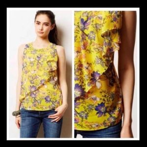 HD in Paris ANTHROPOLOGIE Ruffled Sleeveless sz XS